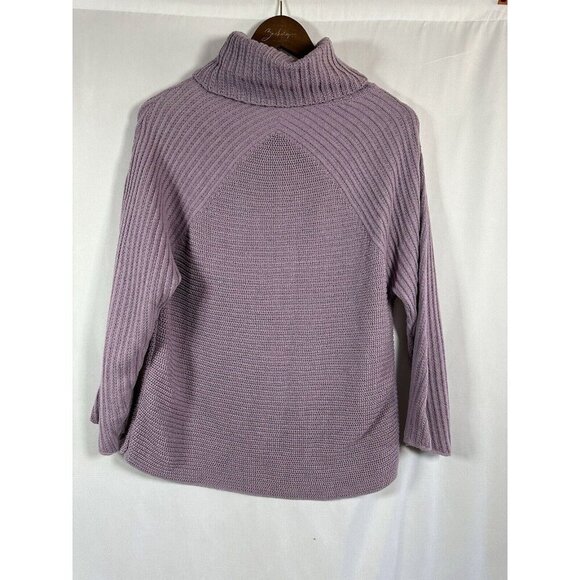 Chico's Women's Cowl Neck Sweater Pullover Long Sleeve Lavender Size 2 Pre-owned - Picture 2 of 9
